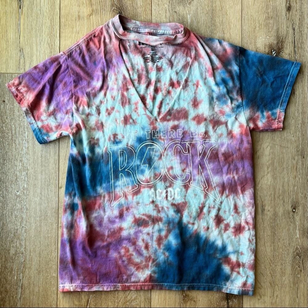 AC/DC vneck‎ cutout tee
